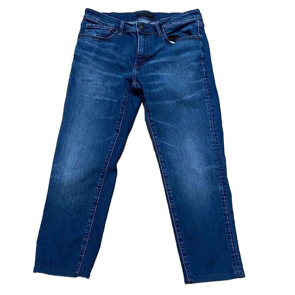 Uniqlo Skinny Tapered Women's Jeans Medium Wash Blue 32x24 Crop Hemmed